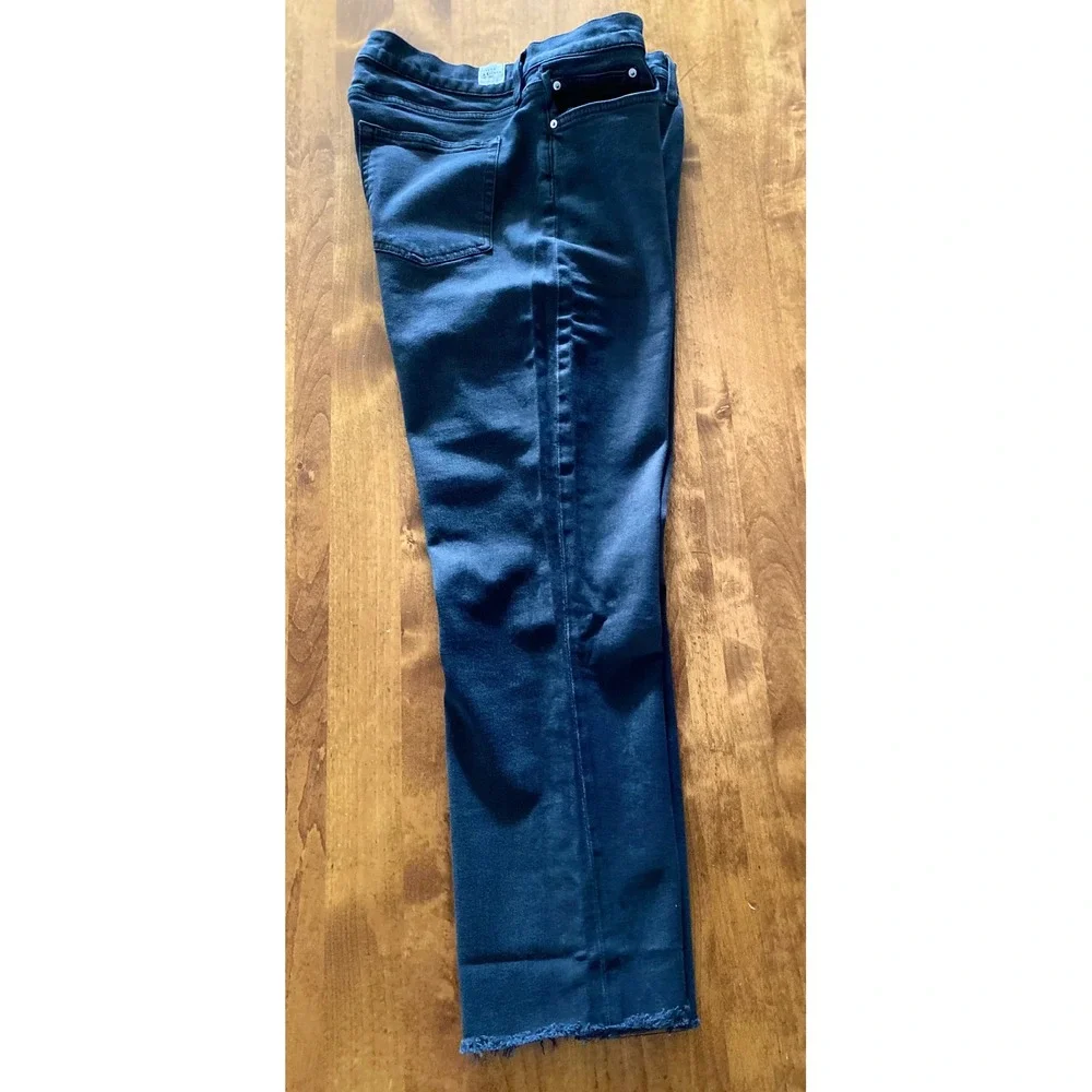 Frank & Eileen CORK Worn Black Raw Hem Straight Leg Jeans Size 32